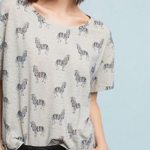 Anthropologie Postmark Zebra Top